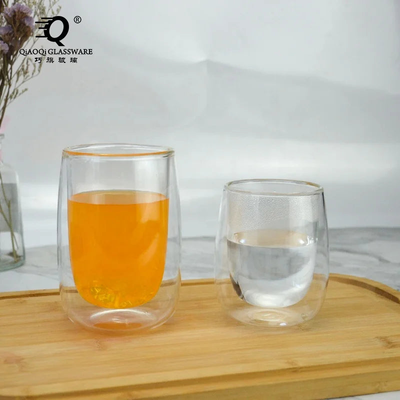 Creative Drop Coffee Milk Cup High Borosilicate Glass Water Cup Glass  Double Wall Cup