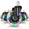 Popular 75mm 3-inch Luminous Transparent Office Wheel Roller Polyurethane Rotary Office Chair Wheelchair Casters