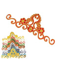 Diy Garment Textile Decorative Accessories Applique Sticker Flower Motif Embroidery Gold Silver Red Blue Costume Iron-on Patch