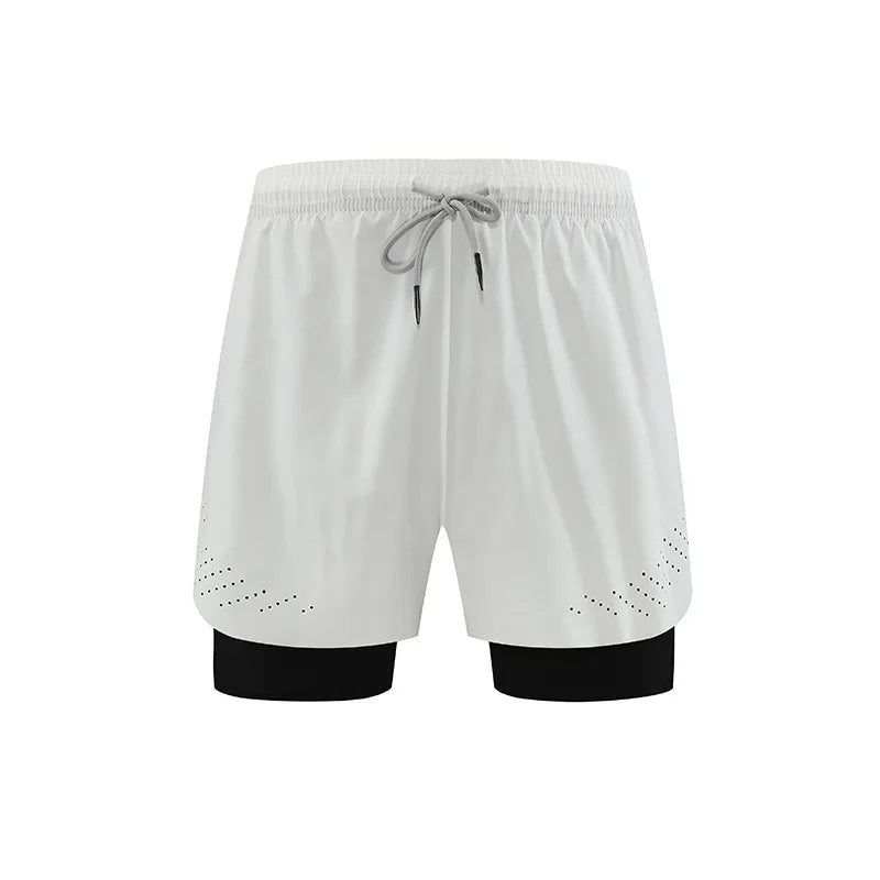 Men's 90% Polyester 10% Spandex Quick Dry Gym Shorts 2-in-1 Summer Sports Training Running Liner Children's Active Bottoms