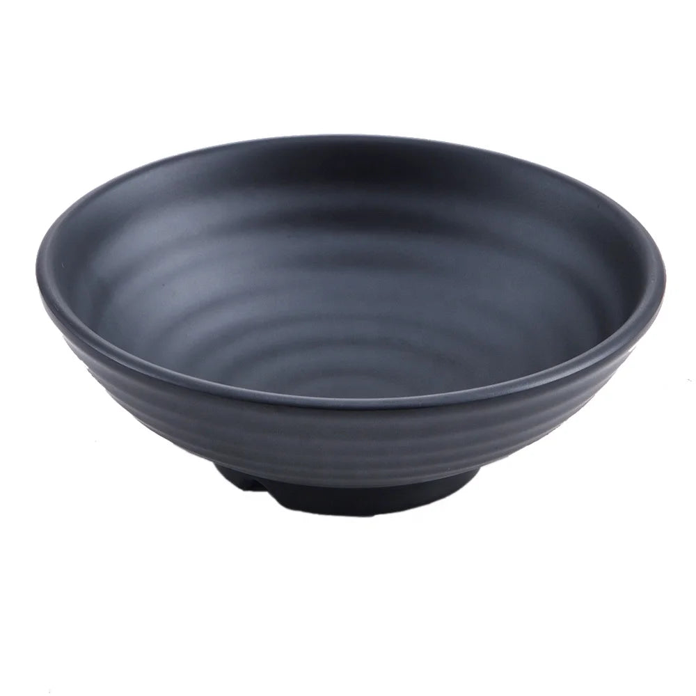 Japanese Restaurant Dinnerware  Custom Logo 6 Inch 800 ML Black Matte Cheap Melamine Noodle Bowl