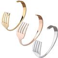 Popular Creative Couple Versatile C-shaped Open Stainless Steel Fork Bracelet