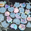 Handmade DIY Crystal Epoxy Quicksand Keychain Mold Love Star Moon Cat Silicone Cake Tool