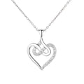 925  Silver Double Heart Shape Diamond Pendant Necklace for Women Solid White Fine Jewelry