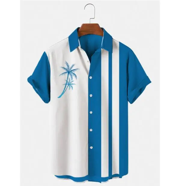 Custom Design Sublimation Print Beach Wear Quick Dry Polyester Button Down Collar Short Sleeves Men's Hawaiian Shirts