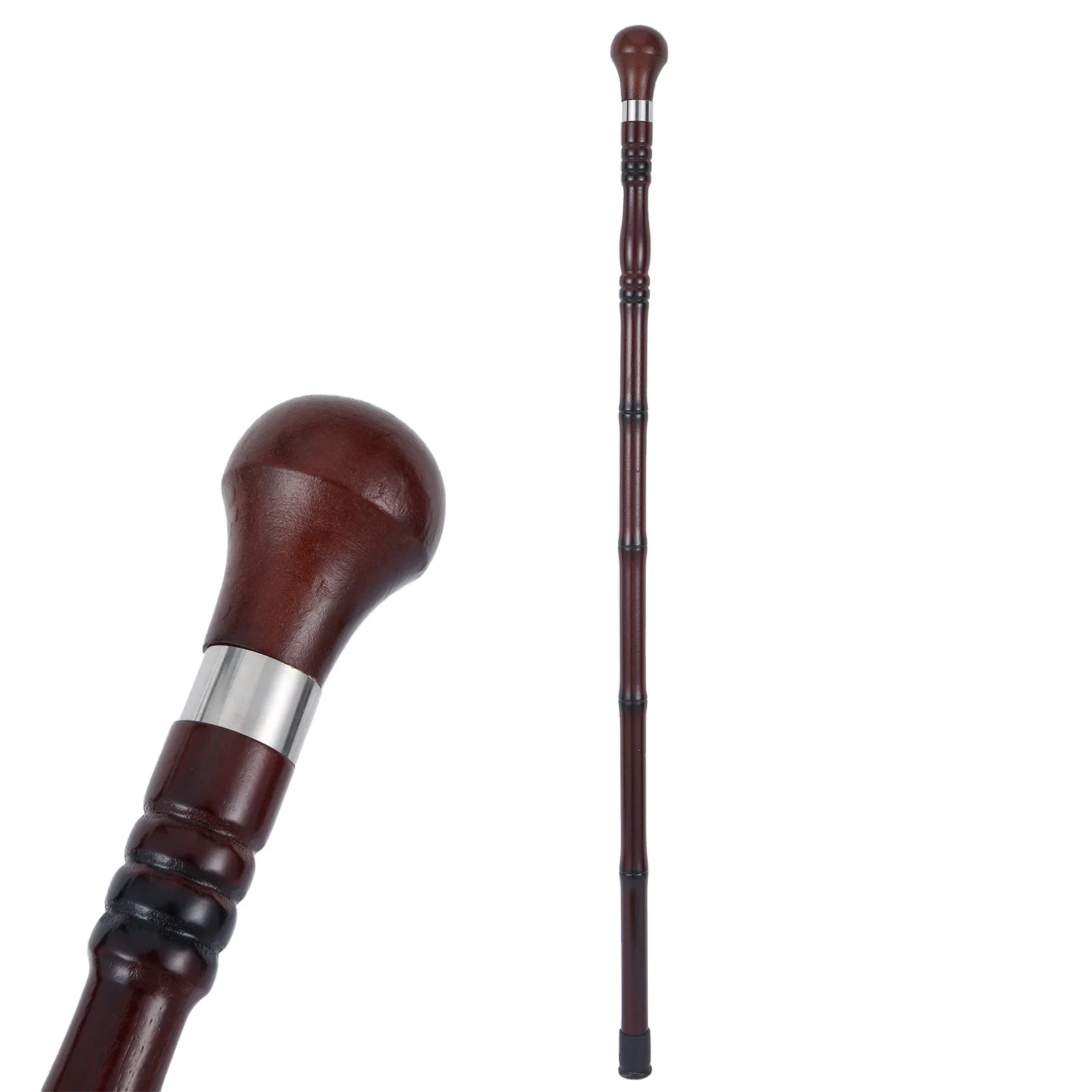 Exquisite Natural Solid Wood Walking Stick With Anti slip Bottom Elderly Gentleman Cane