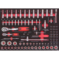 Kinbox Professional Complete Tool Box Set 1/4 & 1/2 Socket Set