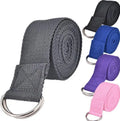 Custom Logo 100% Black Polyester Fitness Straps Adjustable Metal D-Ring Buckle Yoga Stretching Band MegaBDM