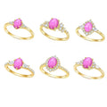 Abiding Vintage Styles Design Synthetic Gold Plated 925 Sterling Silver Lab Grown Star Ruby Gem Ring for Women