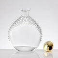 Super Flint Transparent Shaped Empty Glass Bottles Round Engraved Brandy Glass Bottle