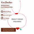 Go2boho Handmade Red String Heart Charm Bracelet Adjustable Turquoise Bead Jewelry for Women Love Gifts Friendship Valentine