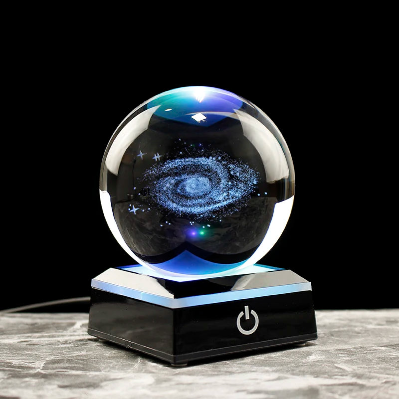 NEW 2026 Crystal 3D Solar System Ball Glass Milky Way Galaxy Ball Sphere for Educational Model