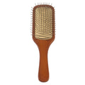 Portable Natural Wood Paddle Hair Brush with Wide Tooth and Air Cushion Scalp Massage Comb Wooden Handle Home Use Common Comb