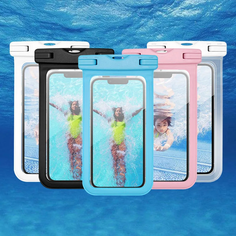 Stock Goods Outdoor Transparent PVC and ABS Dry Bag Waterproof Pocket Phone Cover Bag with Lanyard for Swimming Rafting