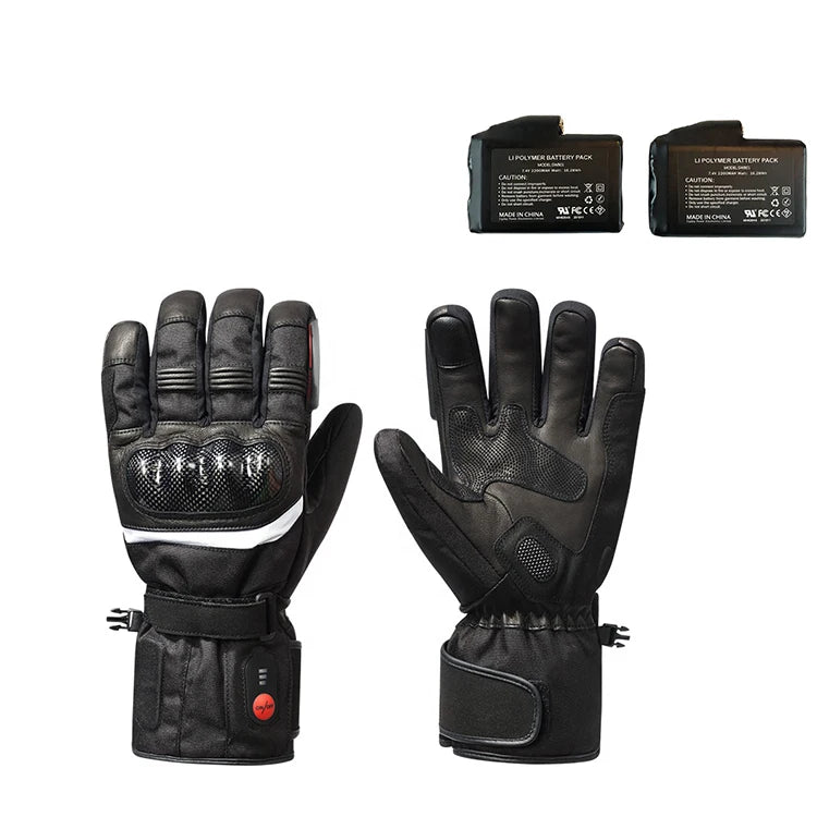 Savior Black Thermal Heated Gloves for Winter Electric Motorcycle Sports Gloves with Touch Screen for Outdoor Cycling