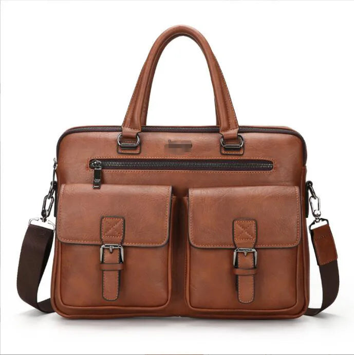 Bogia Vintage Style Business Men's Pu Leather Laptop Tote Bags Men Briefcase with Customized logo