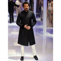2025 Indian Design Men Wedding Suits With White Pants 2 Pieces Suits for Men Tuxedo Groom Prom Costume Homme Black Long Blazer