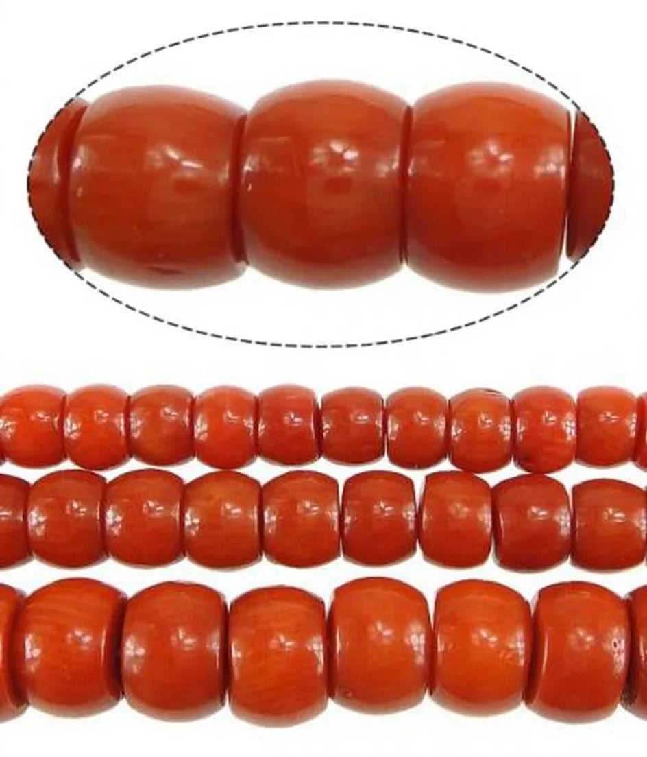 Natural Coral Beads for Sale Red Drum Beads Jewelry Making Bulk Reddish Orange 820287