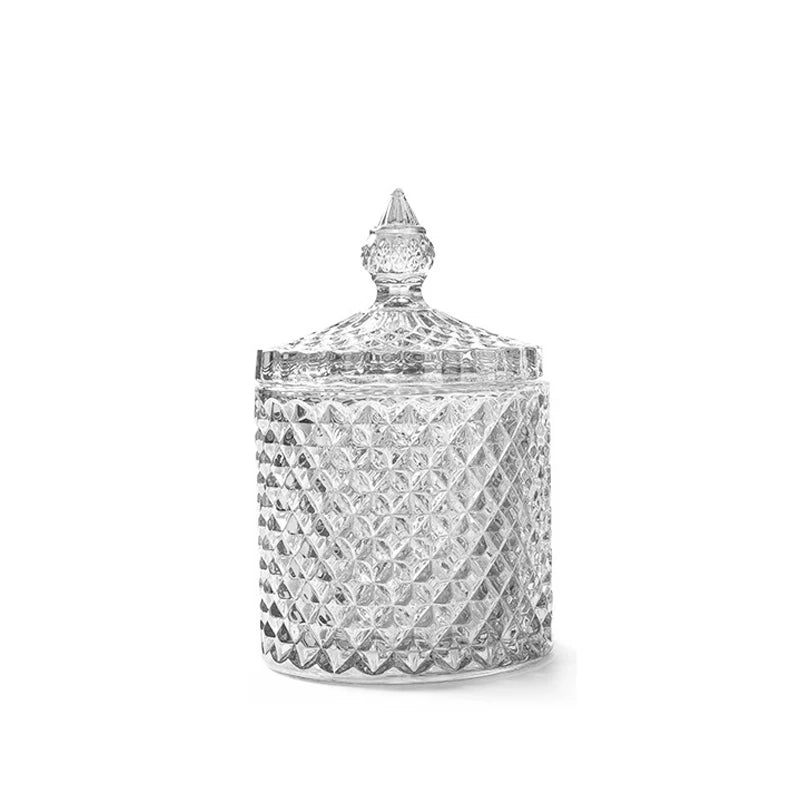 Luxury Glass Candle Jars With Lids Wedding Party Decoration Glass Candle Holder 140ml 300ml 550ml Glass Storage for Candle Make