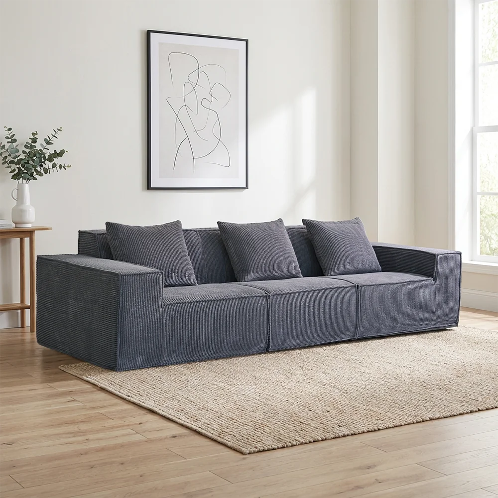 Chenille Compressed Sofa in a Box Pure Sponge Upholstered Custom Colors Compact Small Couch for Bedroom Furniture Foshan Factory