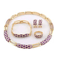 Wholesale European Brass Alloy Inlaid Artificial Gem Wedding Dinner Jewelry Drip Oil Jewelry Sets