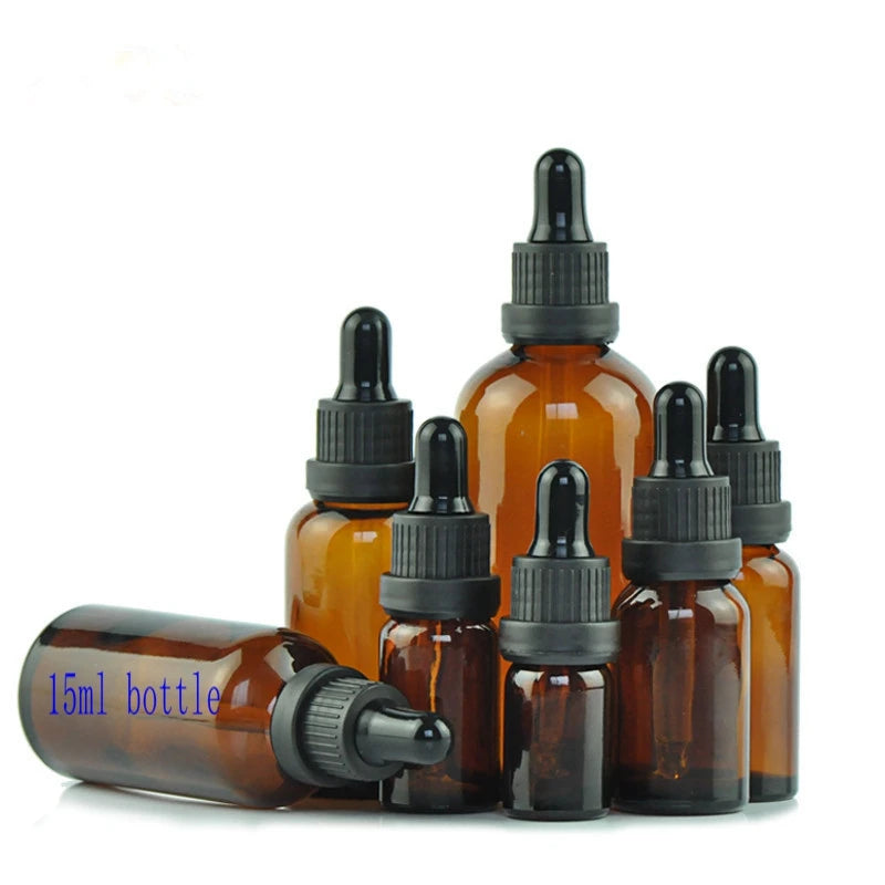 10 ml 15 ml 20 ml 30 ml 50 ml 100 ml Reasonable Price Essential Oil Round Brown Glass Dropper Bottle for Attar