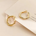 Fashion Distortion Interweave Twist Metal Circle Geometric Round Hoop Earrings for Women Accessories C Shaped Korean Earring
