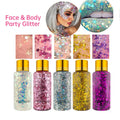 9 Colorful Stage Makeup Glitter Eyeshadow Gel Sequins Body Face Hair Glitter for Eyeshadow