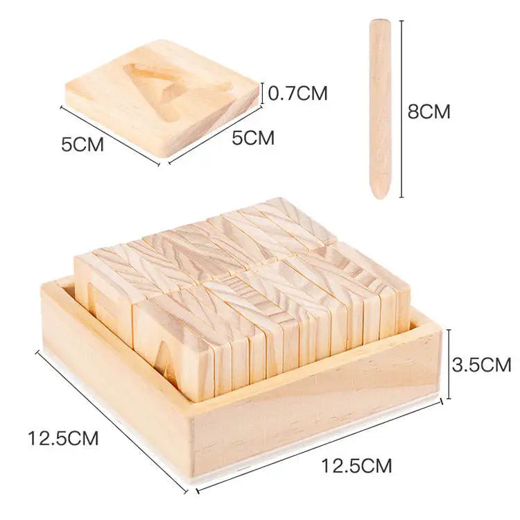 Wholesale Wood Letter Board Alphabet Tracing Board Wood Tracing Card for Small Kids Wooden Montessori Toy
