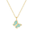 New Trend Style Wholesale Butterfly and Sun Pendant Necklace Jewelry 925 Sterling Silver Turquoise Necklaces for Women