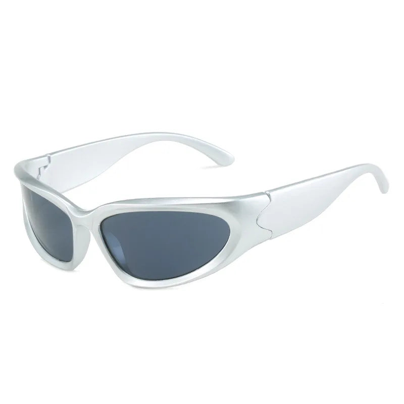 Viff XY20896 Oval Trendy Eyewear Aliens Shades Y2K Sun Glasses Sports Sunglasses
