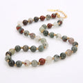 High Quality 6mm Bloodstone Handmade Natural Stone Necklace Beaded Choker Necklace