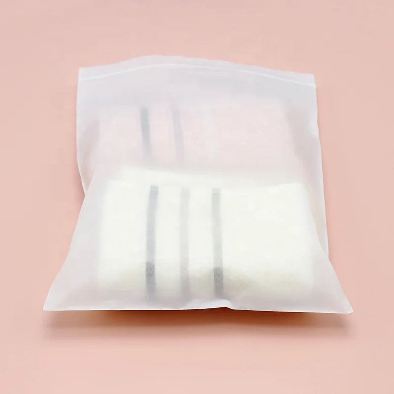 Custom Printing T Shirt Plastic Clear Frosted Zipper Bag Clothing Packaging
