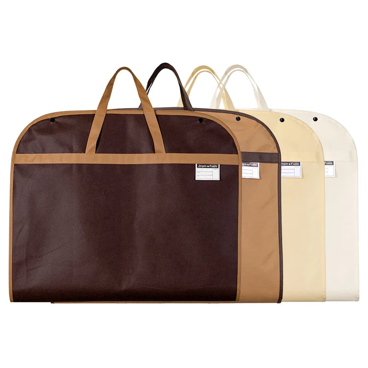 Printing LOGO Foldable Garment Storage Bag with Hanger Non Woven Reusable Suit Cover Garment Bag