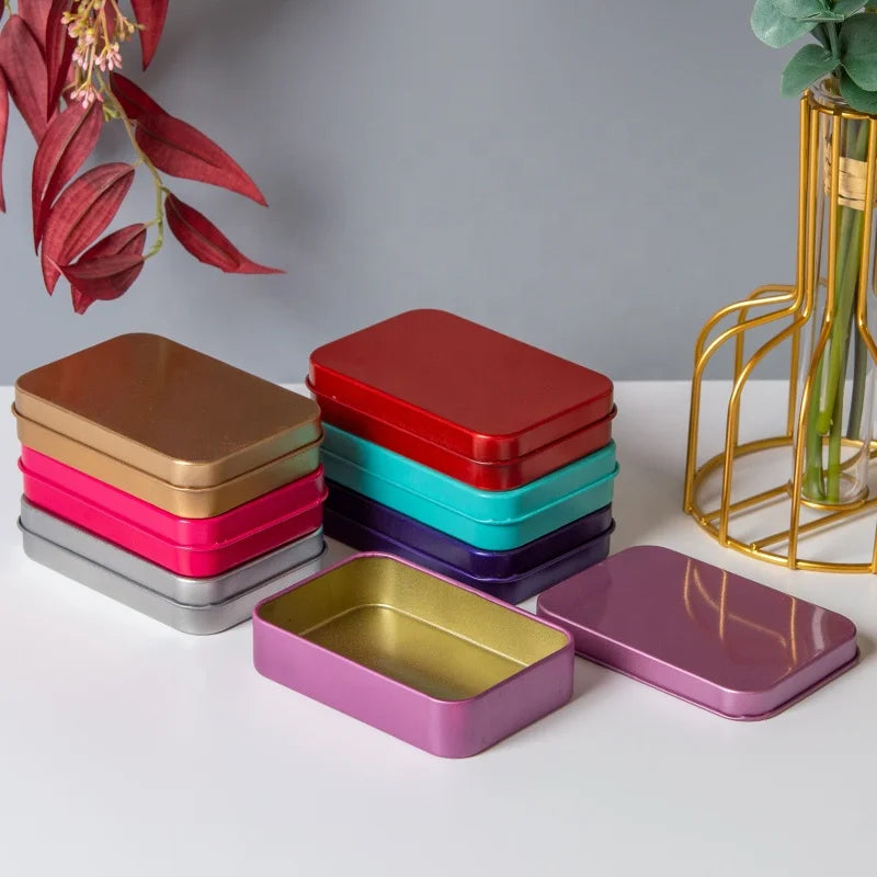 Hot Selling Custom Printed Rectangular Beauty Nail Tinplate Metal Box Small Packaging Tin Cans