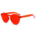 Transparent Color Oversize PC Frame PC Lenses Frameless Fashion Lady Sunglasses