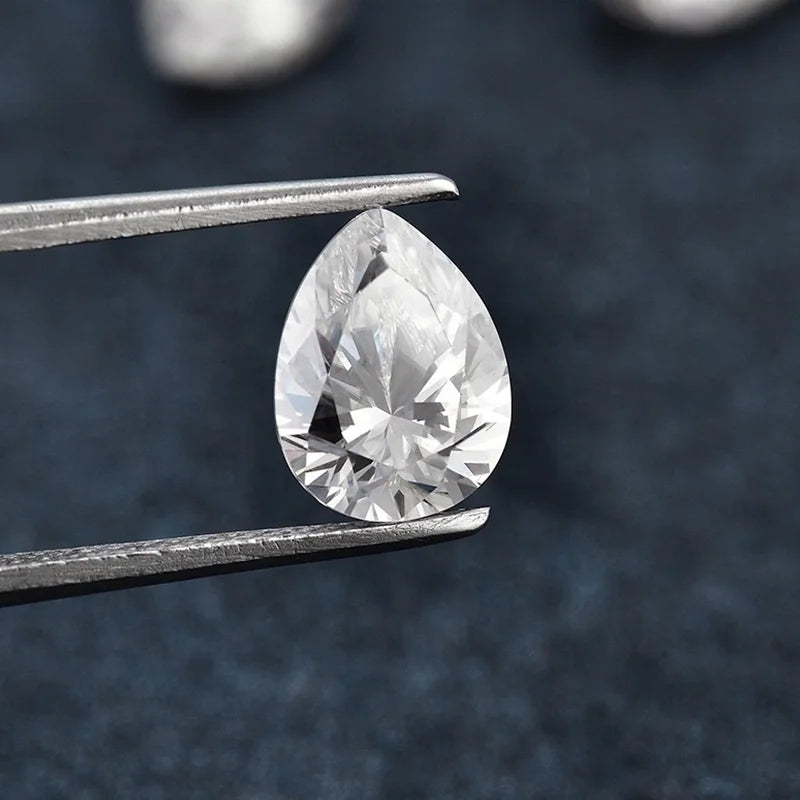 SICGEM 5x8mm 1 Carat 7x10mm 2 Carat Synthetic Moissanite Loose Stones Pear Cut
