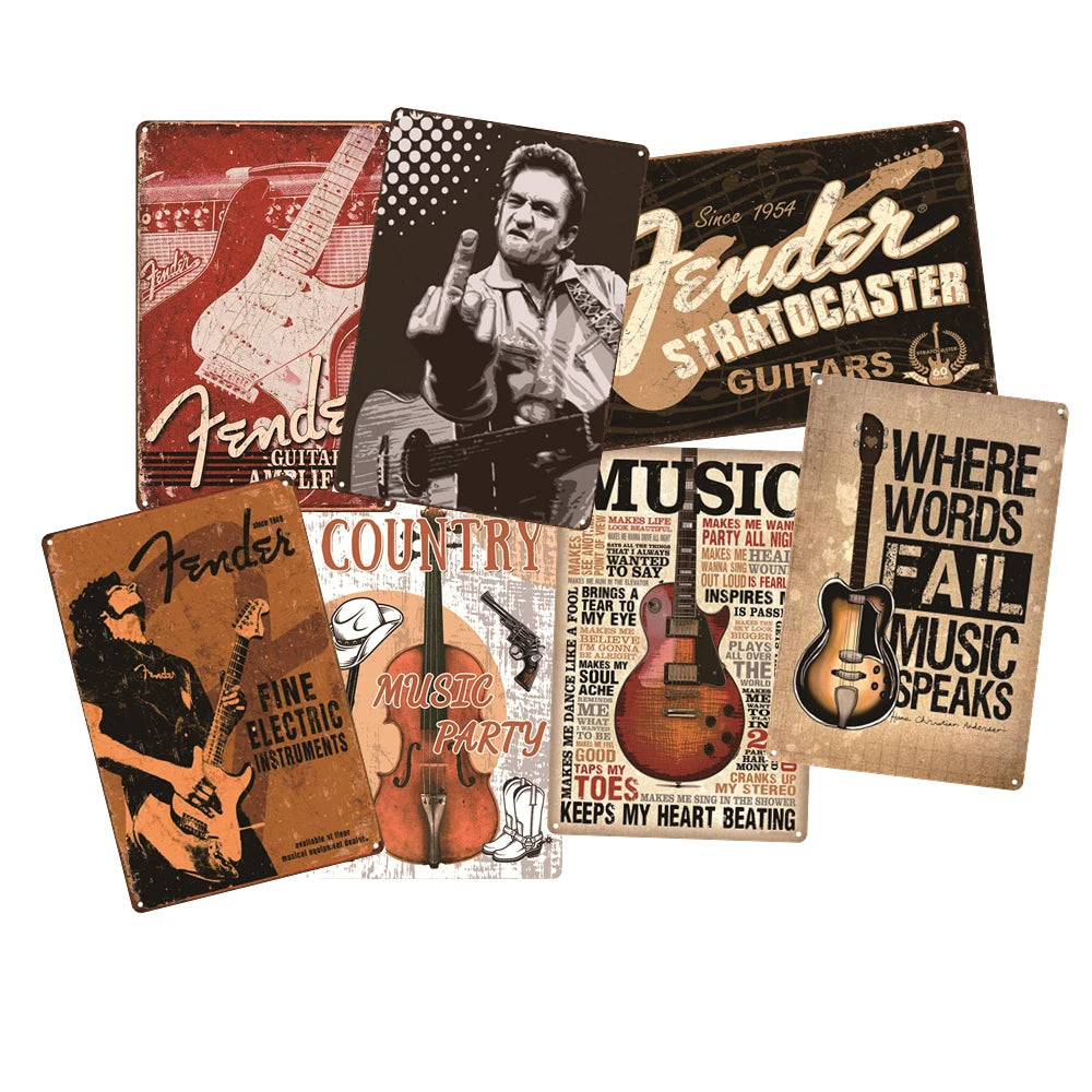 Rock Metal Signs Vintage Plaque Music Poster Retro Tin Plate Bar Decoration Pub Decorative Home Decor 20x30cm A17