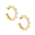 Milskye Wholesale Silver Jewellery 18k Gold Plated Cuboid Zirconia Ear Cuff Earrings for Women