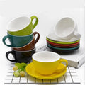 Wholesale Custom Cappuccino Latte European Retro Garland Ceramic Coffee Cumug Bone China Coffee  Tea Sets Porcelain Tea Cup Set