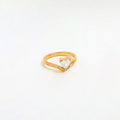 Fenny 18K Gold Plated Wholesale No Fade Romantic Love Heart Zirconia Arrow Stainless Steel Finger Ring Trend for Women