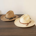 2025 Summer Trendy New Shape Design Palm Straw Cowboy Hat for Women Men Beach Traveling Sun Shade