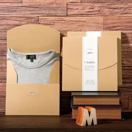 Hot Sale Kraft Paper T-Shirt Box Clothing Kraft Paper Box With Custom LOGO