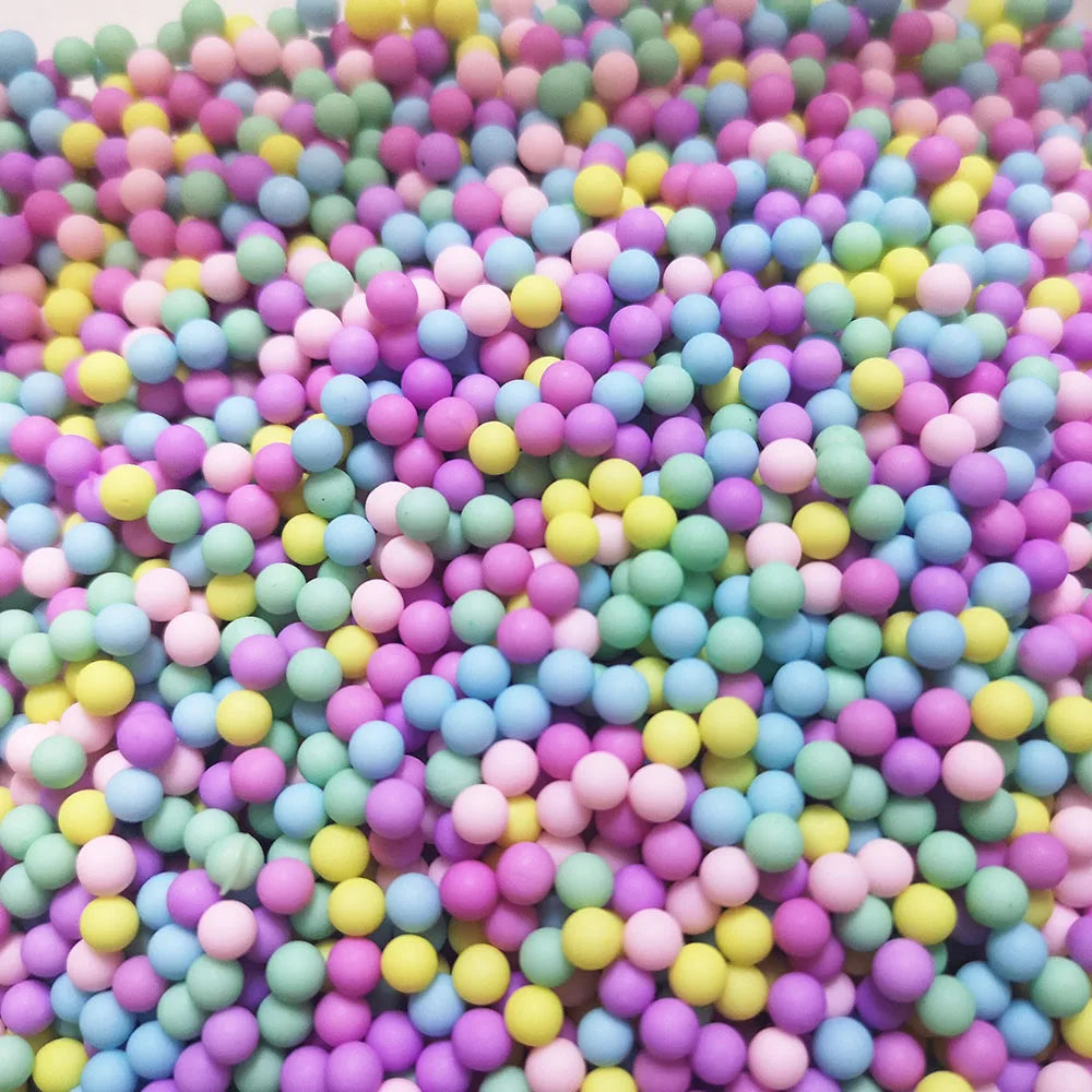 Solid Light Color Acrylic round Beads No Hole Single and Mix Color Plastic & Lucite Beads