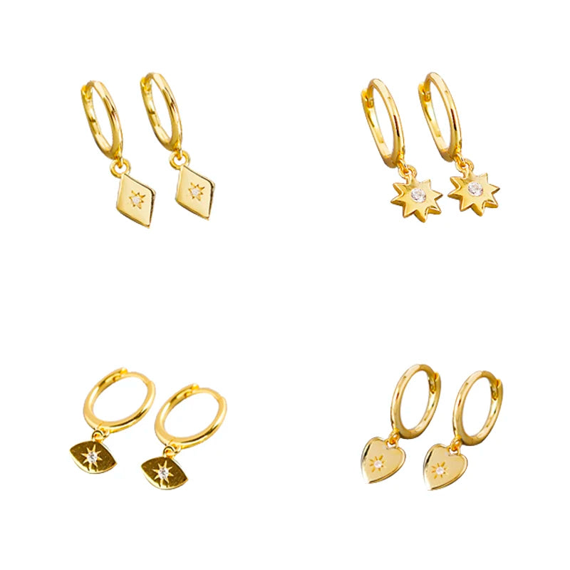 Wholesale Mixed Fashion Designer Sterling Silver Huggie Hoop 18k Gold Plated Jewelry Earrings