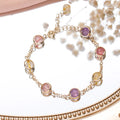 Korean Style Ins Fashion Sweet Seven Color Good Luck Strawberry Pink Crystal Bead Bracelets for Women Girls