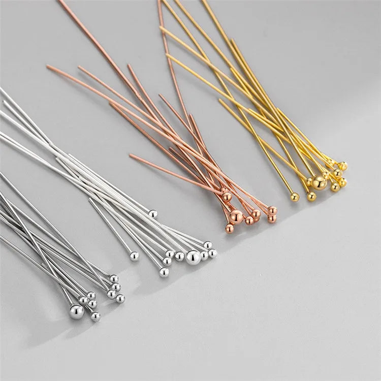 SP Wholesale DIY Making Jewelry Ball Shape Multi Sizes 925 Sterling Silver Ball Pins