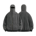 Factory Wholesale Custom Men's Acid Wash Full Face Zipper Hoodie  Dropped Shoulders Vintage Blank Heavy Weigh Hoodie