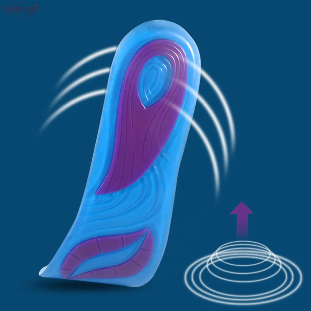 Comfortable Warm Silicone Orthopedic Sports Gel Insoles Active Work Foot Pads for Optimal Performance