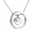 Stainless Steel Children's Heart Ashes Urn Necklace Silver Plated Cremation Memorial Keepsake